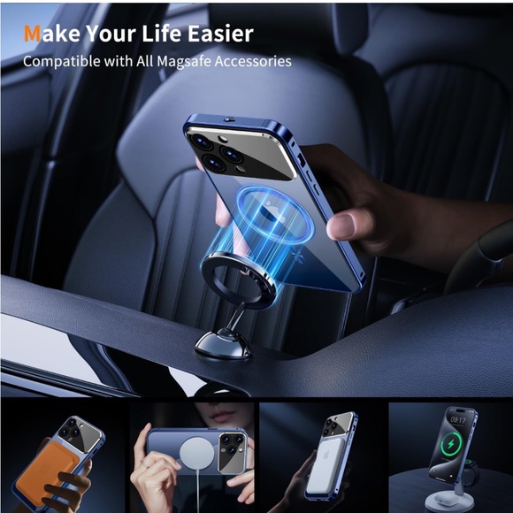 NWOT iPhone 15 Pro Cell Phone Case - 360 degree protection, Blue Titanium - Picture 5 of 13